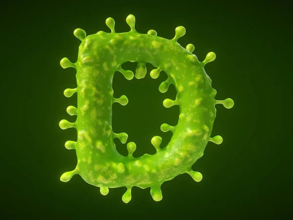 Virus Berbentuk Huruf Atau Sel Bakteri Ilustrasi Cocok Untuk Tema — Stok Foto