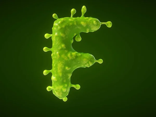 Buchstabe Förmige Virus Oder Bakterienzelle Illustration Geeignet Für Medizinische Und — Stockfoto
