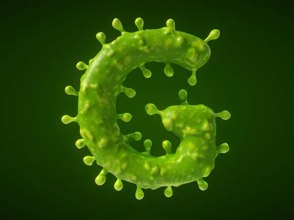 字母G型病毒或细菌细胞 3D说明 适合医学和科学主题 — 图库照片