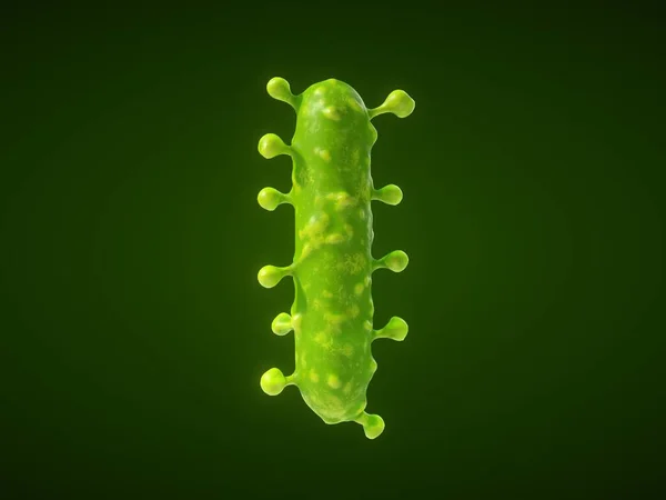 字母I塑造病毒或细菌细胞 3D说明 适合医学和科学主题 — 图库照片
