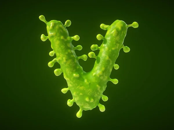 Lettera Forma Virus Cellule Batteriche Illustrazione Adatta Temi Medici Scientifici — Foto Stock