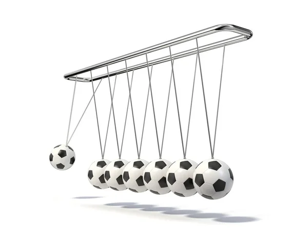 Bola Futebol Berço Newton Ilustração Com Bolas Pêndulo Newton — Fotografia de Stock