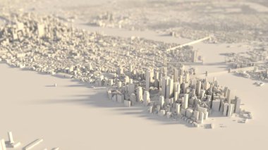 Üç boyutlu New York şehri. Şehir, emlak, teknoloji ve modern yaşam temaları için uygun. 3d illüstrasyon