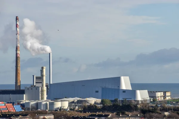 Dublin, Ireland - January 13, 2020: Pigeon House Power Station and Dublin Waste to Energy Covanta Plant