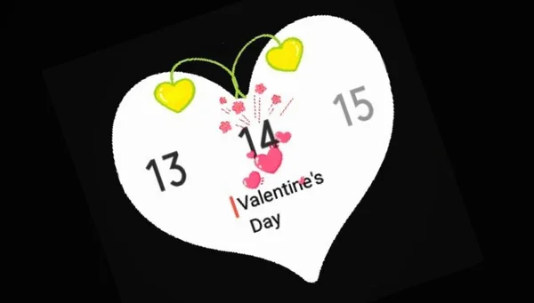 Data San Valentino Segnata Nel Calendario Febbraio 2020 Isolata Con — Foto Stock