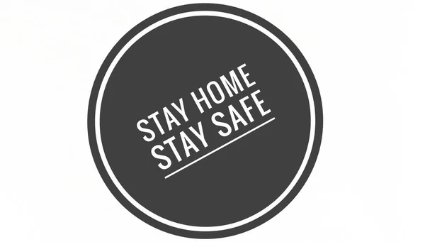 Maradj Otthon Biztonságos Szöveges Szavak Izolált Fehér Háttér Másolási Hely — Stock Fotó
