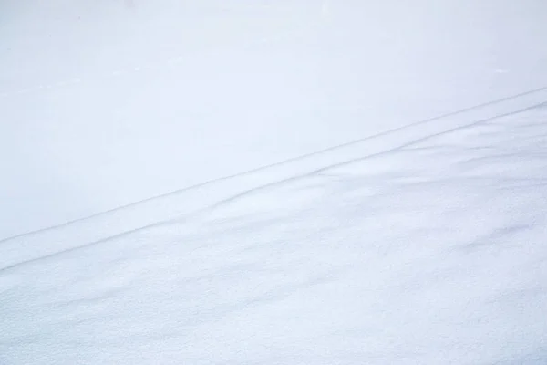 Pista Carro Coberto Neve Campo Nevado — Fotografia de Stock