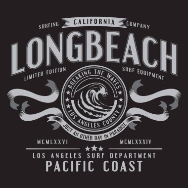 Longbeach posteri, basitçe vektör çizimi 