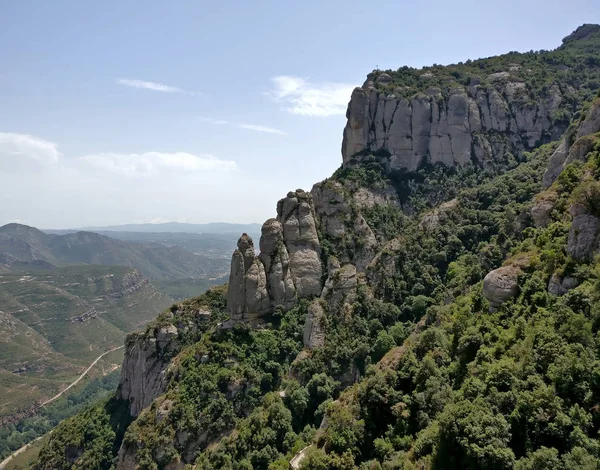 Die Steilen Hänge Des Monte Moncerat Grüne Hänge Spanien — Stockfoto