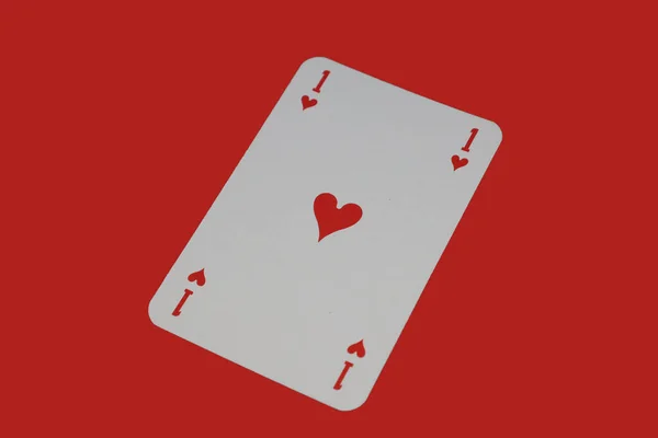 Playing Cards Ace Hearts Good Sign — Stock Photo, Image