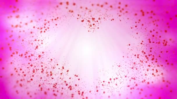 粉红色的抽象背景心 — 图库视频影像