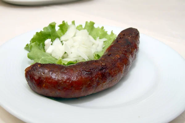 Plato de servicio de salchicha horneada — Foto de Stock