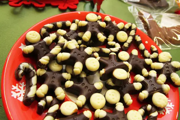 Süße Schokolade Weihnachtsbonbons — Stockfoto