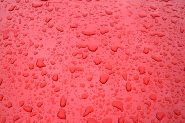 damla yağmur altında kırmızı araba