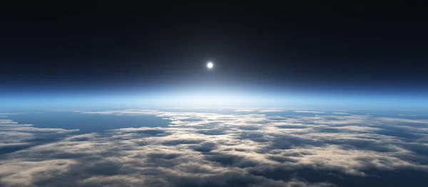 Planet sunrise from space — Stock Photo, Image