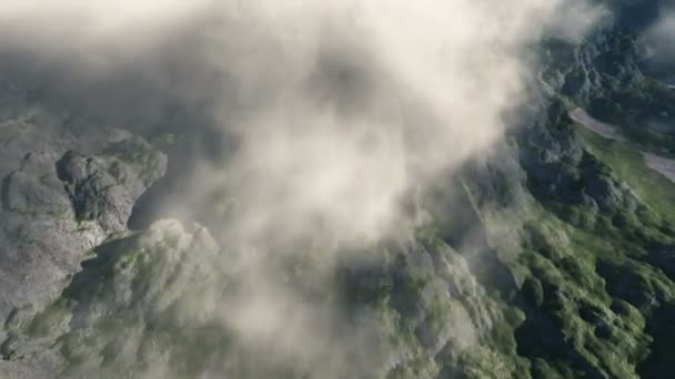 Vliegen over land wolken 4k — Stockvideo