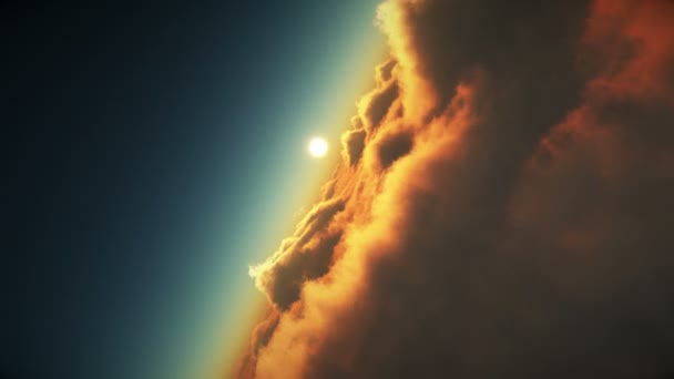 Coucher de soleil voler dans les nuages 4k — Video