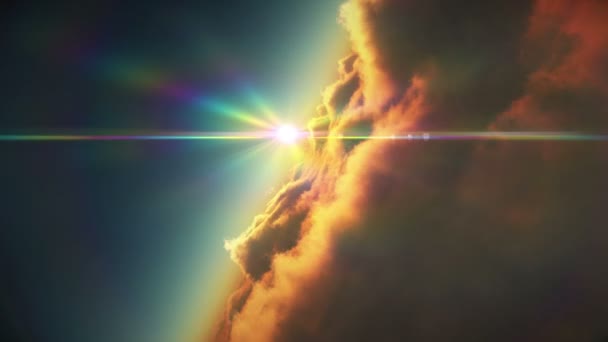 Puesta de sol volar en las nubes 4k — Vídeos de Stock