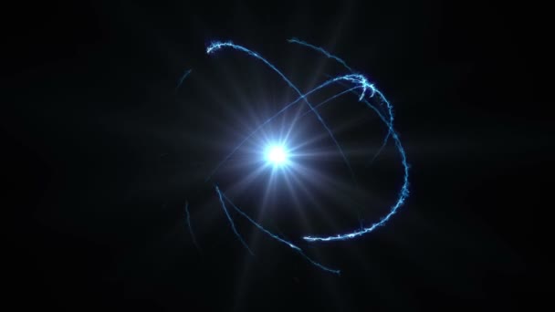 Soyut atom yörünge ışık — Stok video