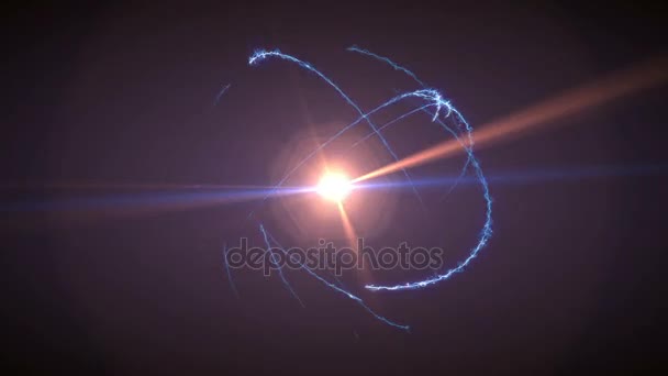 Luz de órbita de átomo abstracto — Vídeos de Stock