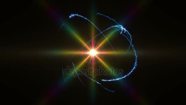 抽象的な原子の軌道の光 — ストック動画