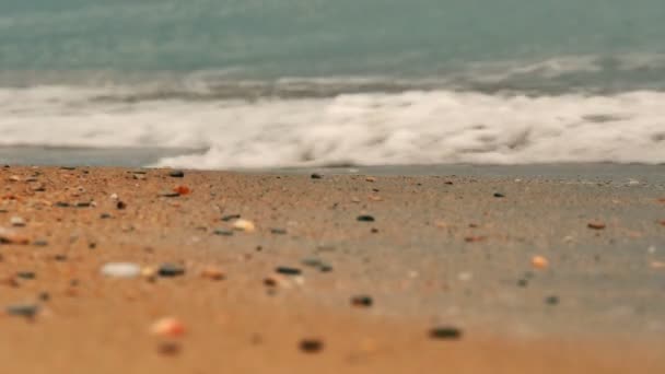 海浪上海滩 4 k — 图库视频影像