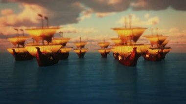 eski filo gemileri günbatımı