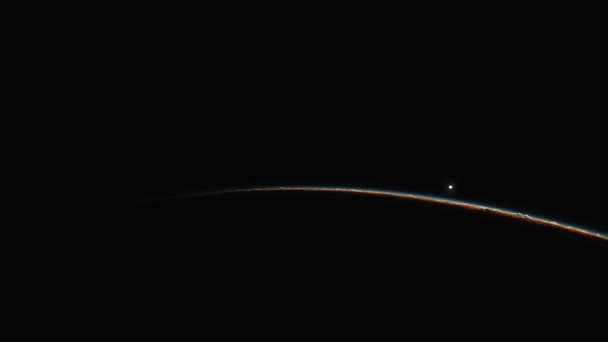 Схід сонця на планеті в космосі 4k — стокове відео