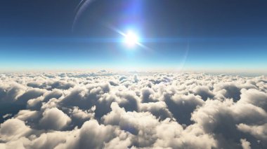 Bulutların üzerinde gündoğumu