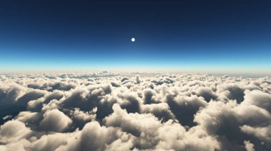 Bulutların üzerinde gündoğumu