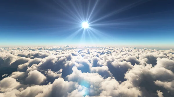 Sunrise above in clouds — Stock Photo, Image