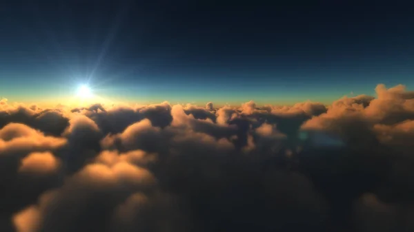 Východ slunce nad mraky — Stock fotografie