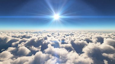 Bulutların üzerinde gündoğumu