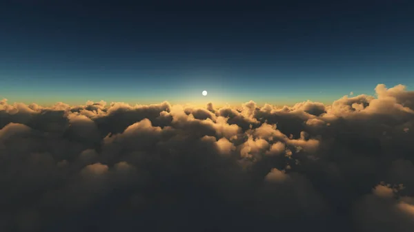 Amanecer arriba en las nubes — Foto de Stock