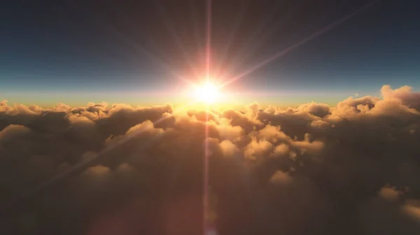 Ανατολή ηλίου πάνω στα σύννεφα — Φωτογραφία Αρχείου
