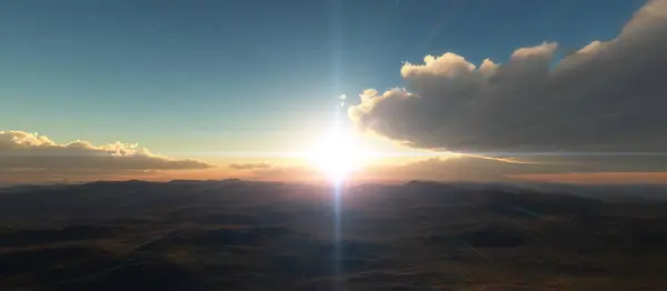 Landschap over wolken zonsopgang — Stockfoto