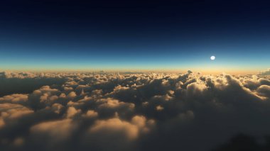 Bulutların üzerinde gündoğumu