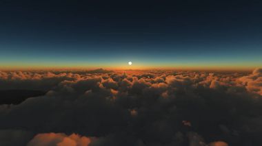 Bulutların üzerinde gündoğumu