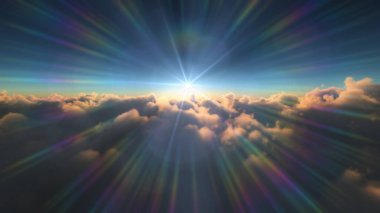 Bulutların üzerinde gündoğumu