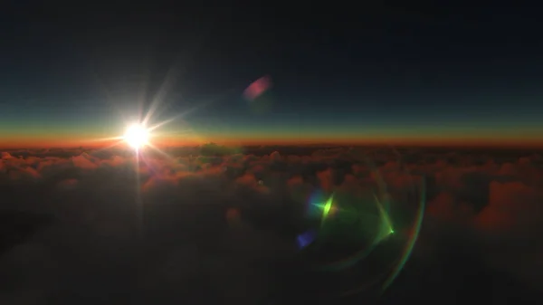 Napkelte felett a felhők — Stock Fotó