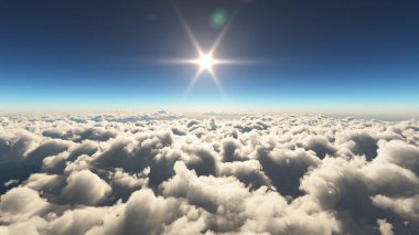 Bulutların üzerinde gündoğumu