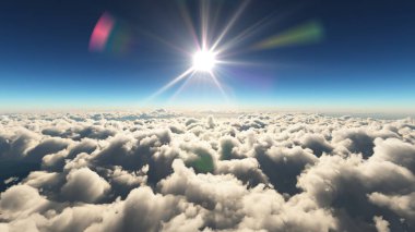 Bulutların üzerinde gündoğumu