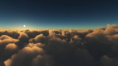 Bulutların üzerinde gündoğumu