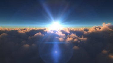 Bulutların üzerinde gündoğumu