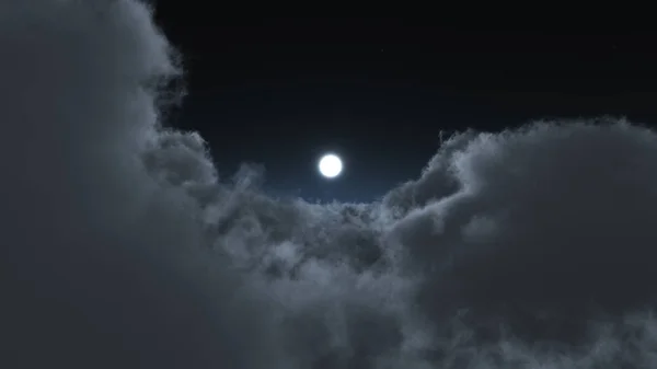 Acima nuvens noturnas voar — Fotografia de Stock