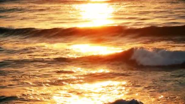 Ola de amanecer mar cámara lenta — Vídeo de stock