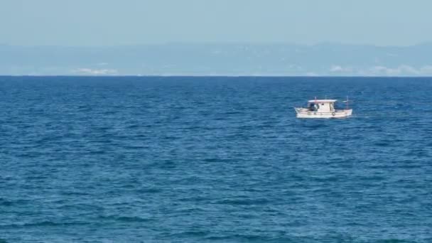 Little boat in sea 4k — Stock Video