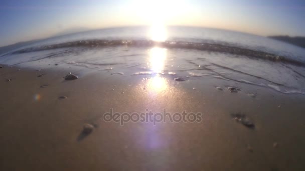 Praia areia mar câmera lenta — Vídeo de Stock