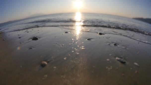 Παραλία άμμο θάλασσα αργή κίνηση — Αρχείο Βίντεο