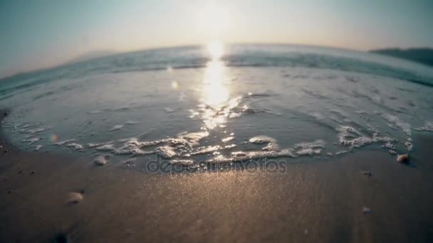 Playa arena mar cámara lenta — Vídeo de stock